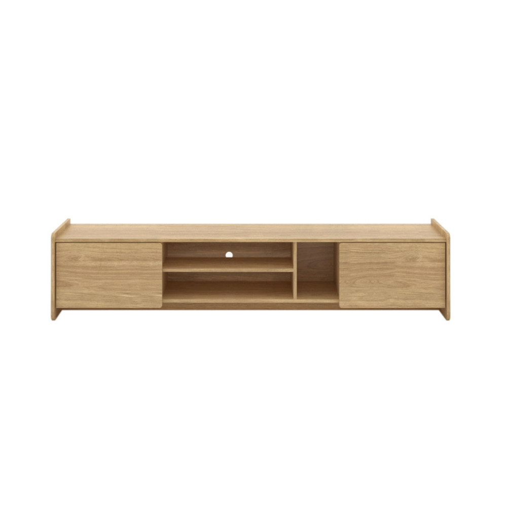 Kornas Wooden Large Lowline Entertainment Unit TV Stand 180cm W/ 2-Doors Natural Fast shipping On sale