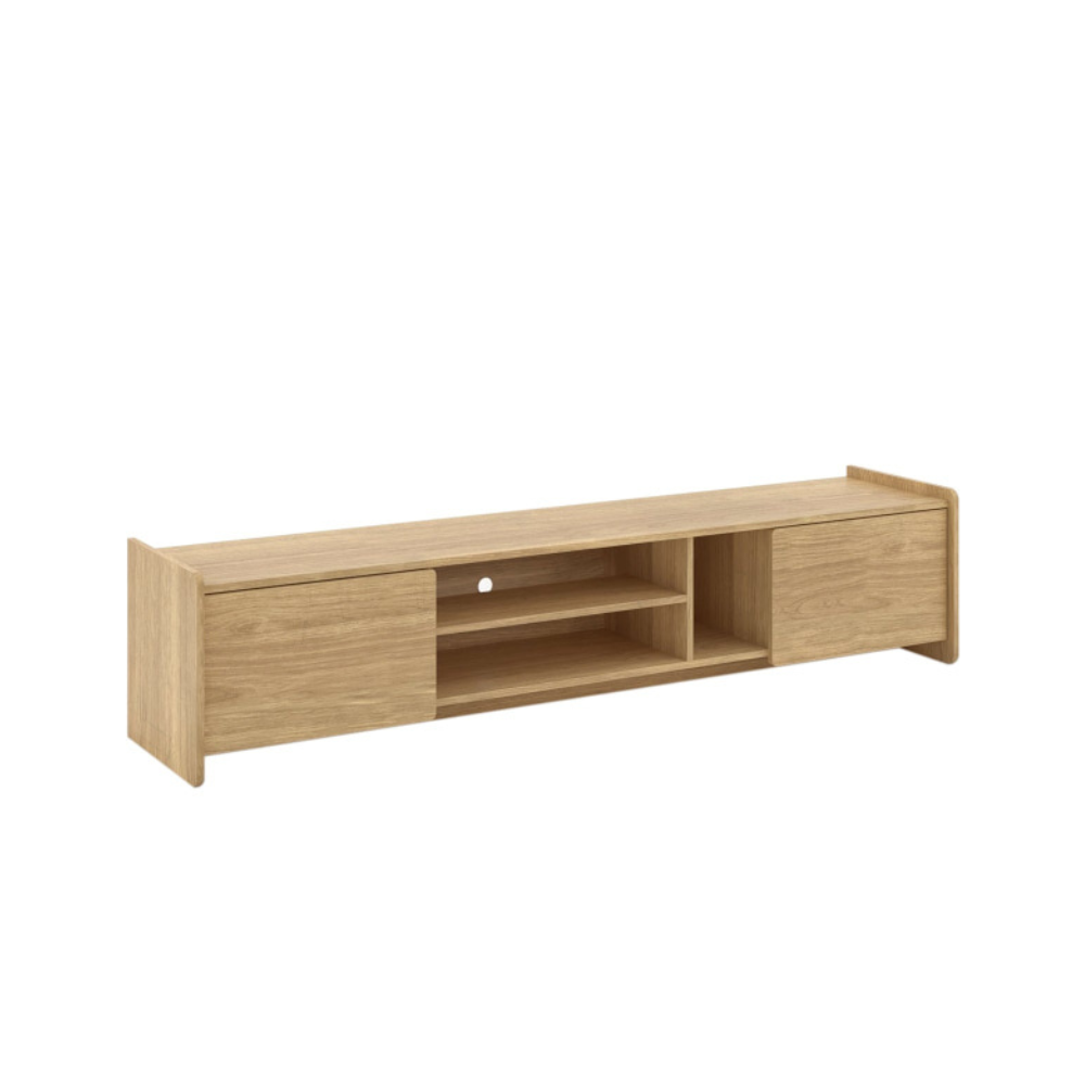 Kornas Wooden Large Lowline Entertainment Unit TV Stand 180cm W/ 2-Doors Natural Fast shipping On sale