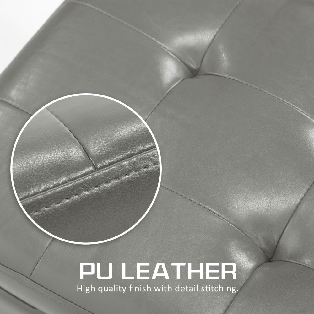 La Bella 102cm Grey Storage Ottoman Stool Leather Fast shipping On sale