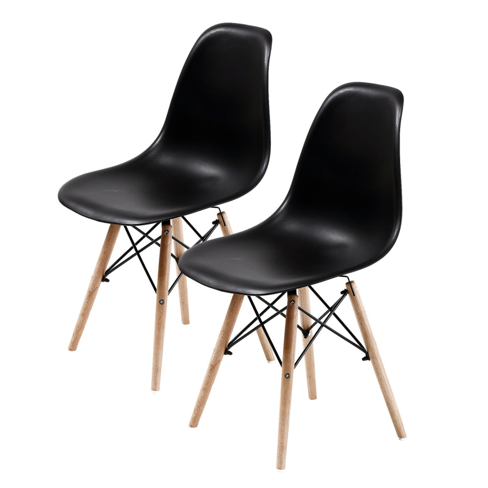 La Bella 2 Set Black Retro Dining Cafe Chair DSW PP Fast shipping On sale