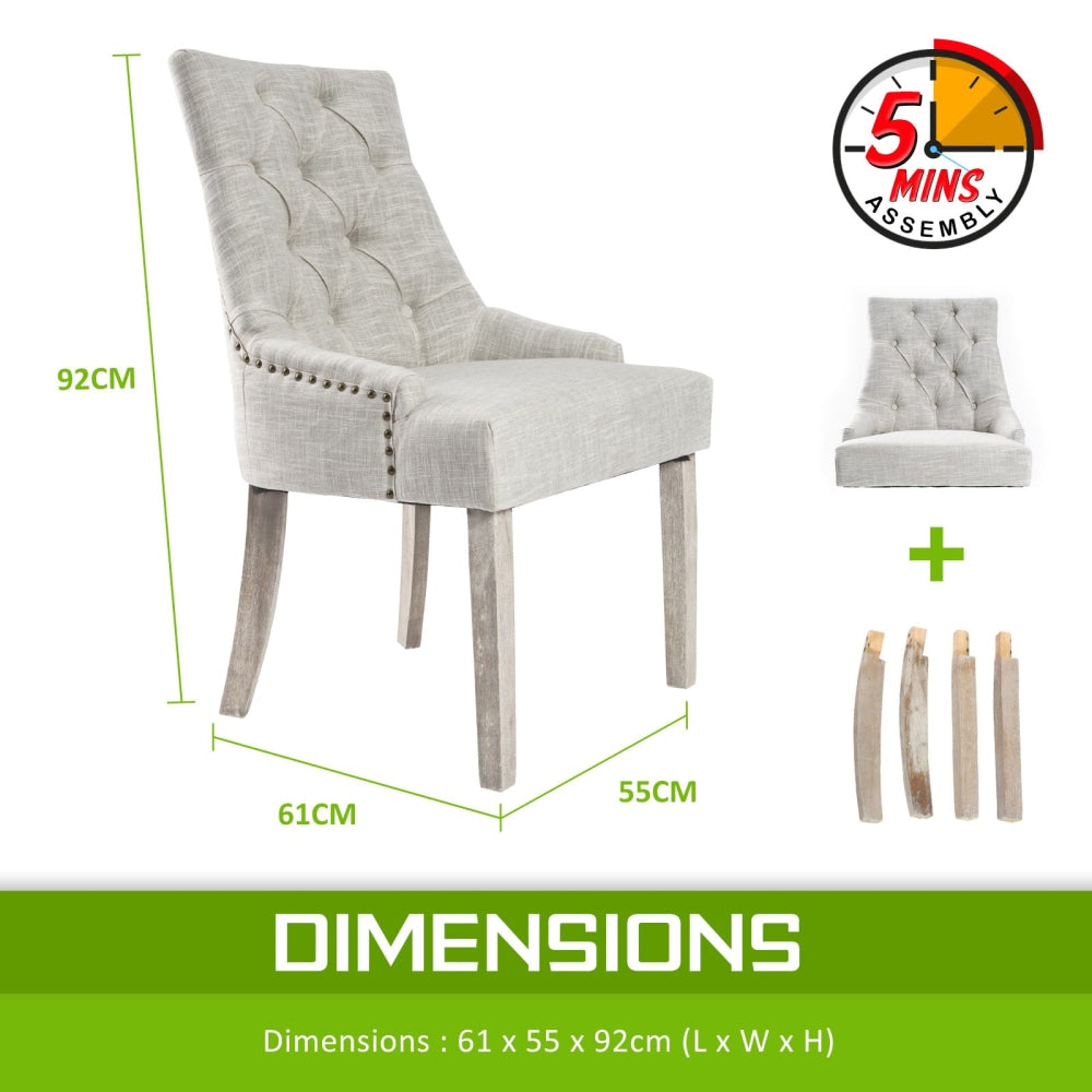 La Bella 2 Set Cream French Provincial Dining Chair Amour Oak Leg Fast shipping On sale