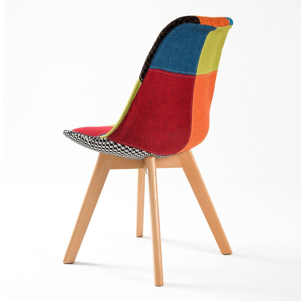 La Bella 2 Set Multi Colour Retro Dining Cafe Chair Padded Seat Fast shipping On sale