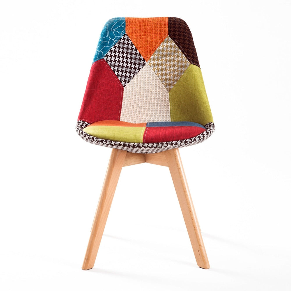 La Bella 2 Set Multi Colour Retro Dining Cafe Chair Padded Seat Fast shipping On sale