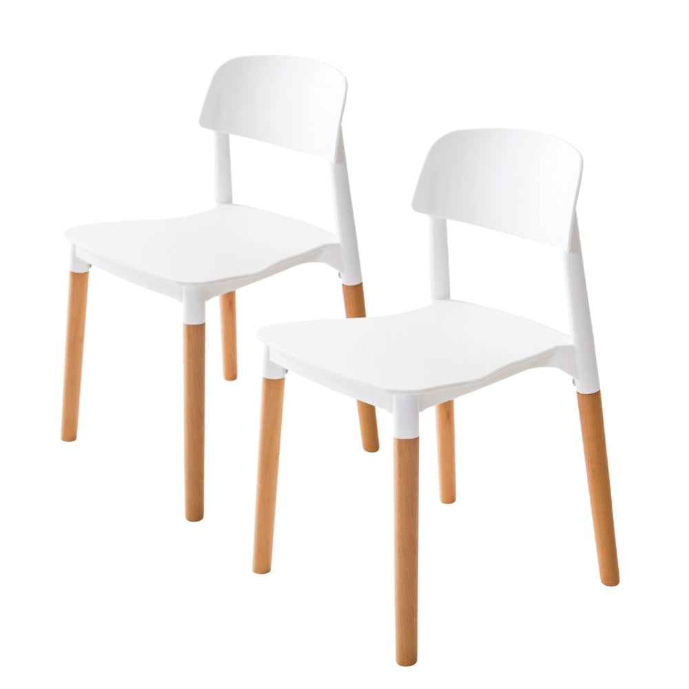La Bella 2 Set White Retro Belloch Stackable Dining Cafe Chair Fast shipping On sale