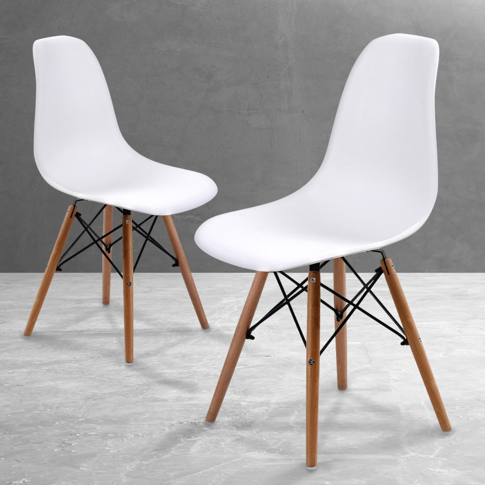 La Bella 2 Set White Retro Dining Cafe Chair DSW PP Fast shipping On sale