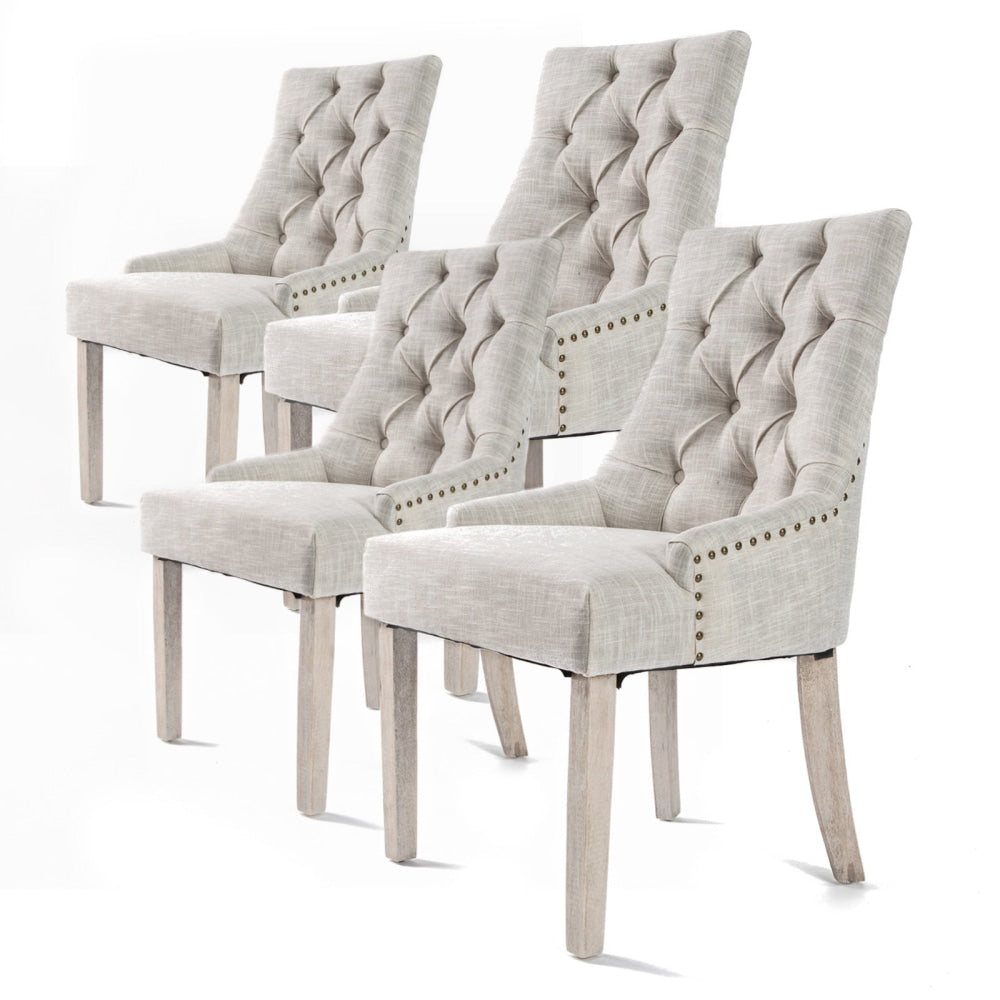 La Bella 4 Set Cream French Provincial Dining Chair Amour Oak Leg Fast shipping On sale