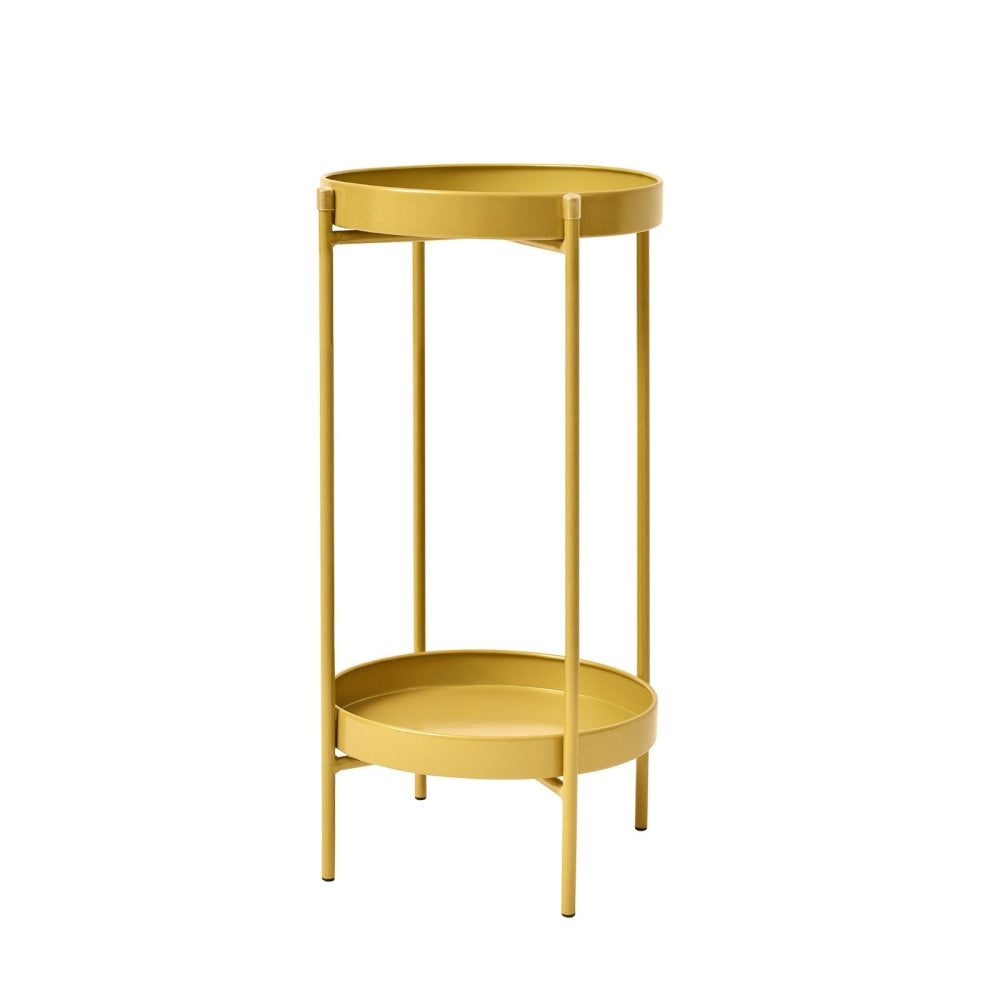 La Bella 50cm Gold Plant Stand Planter Shelf Rack 2 Tier Steel Outdoor Decor Fast shipping On sale