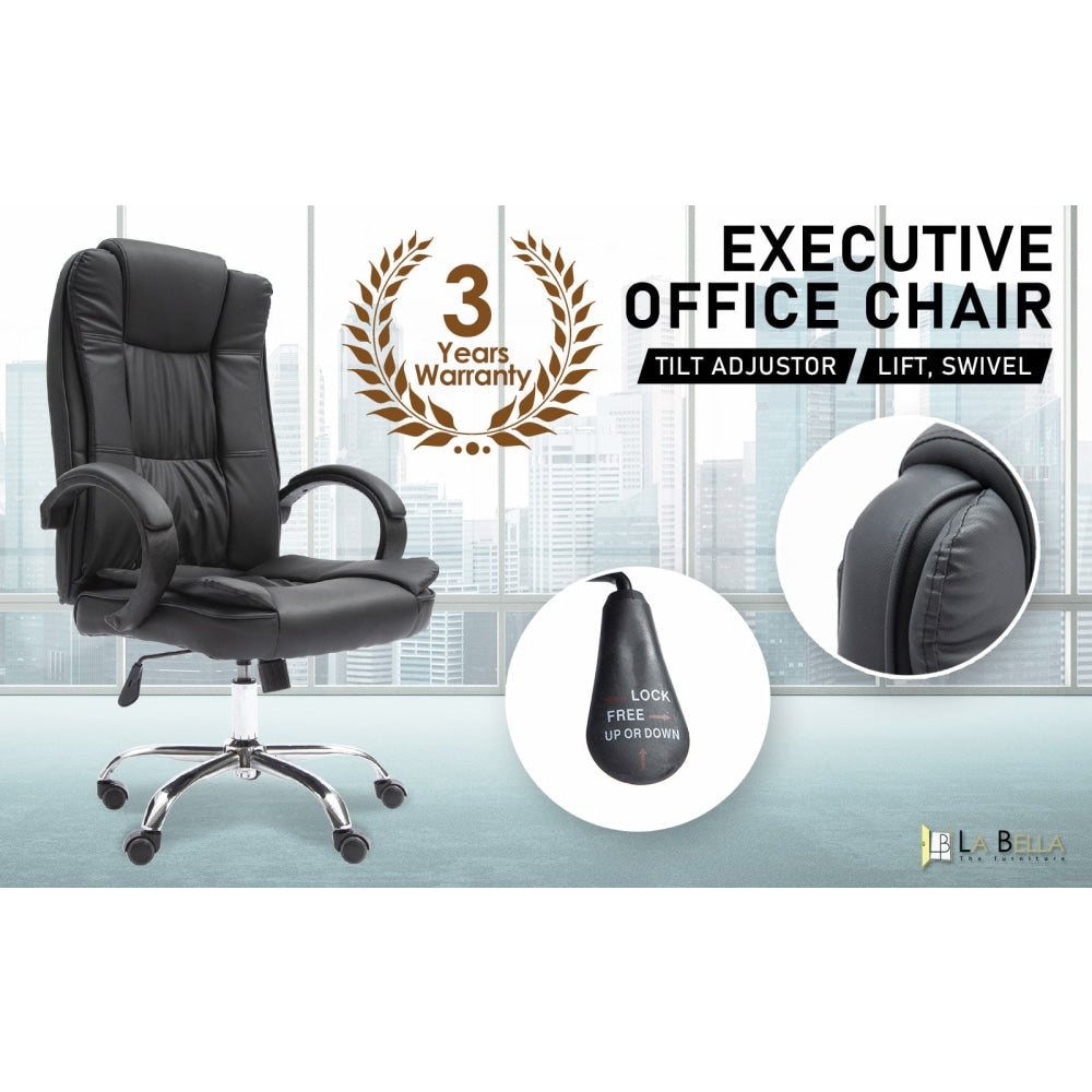 La Bella Black Executive Office Chair Sage Dual-Layer Seat Fast shipping On sale