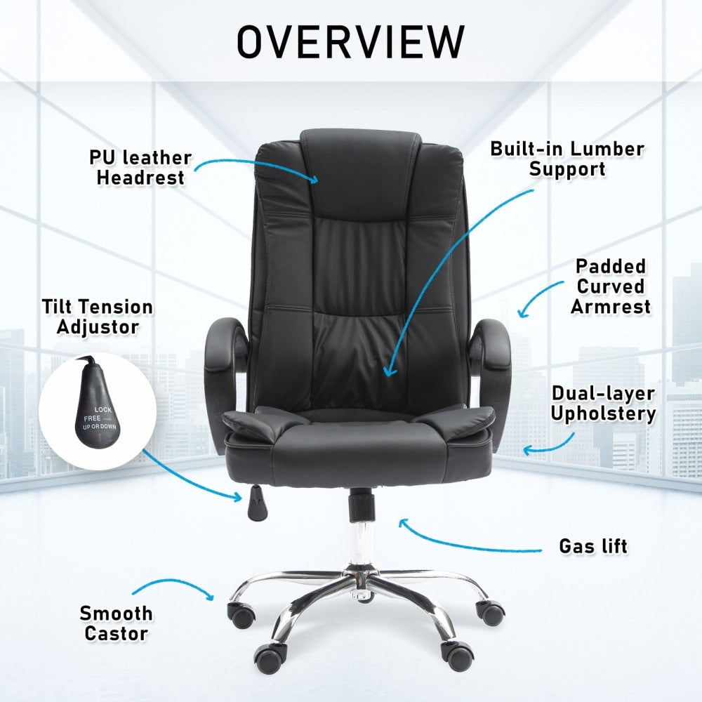 La Bella Black Executive Office Chair Sage Dual-Layer Seat Fast shipping On sale