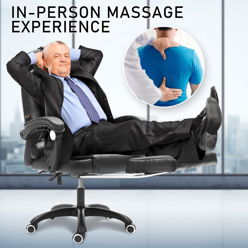 La Bella Black Massage Footrest Ergonomic Executive Office Chair Fast shipping On sale