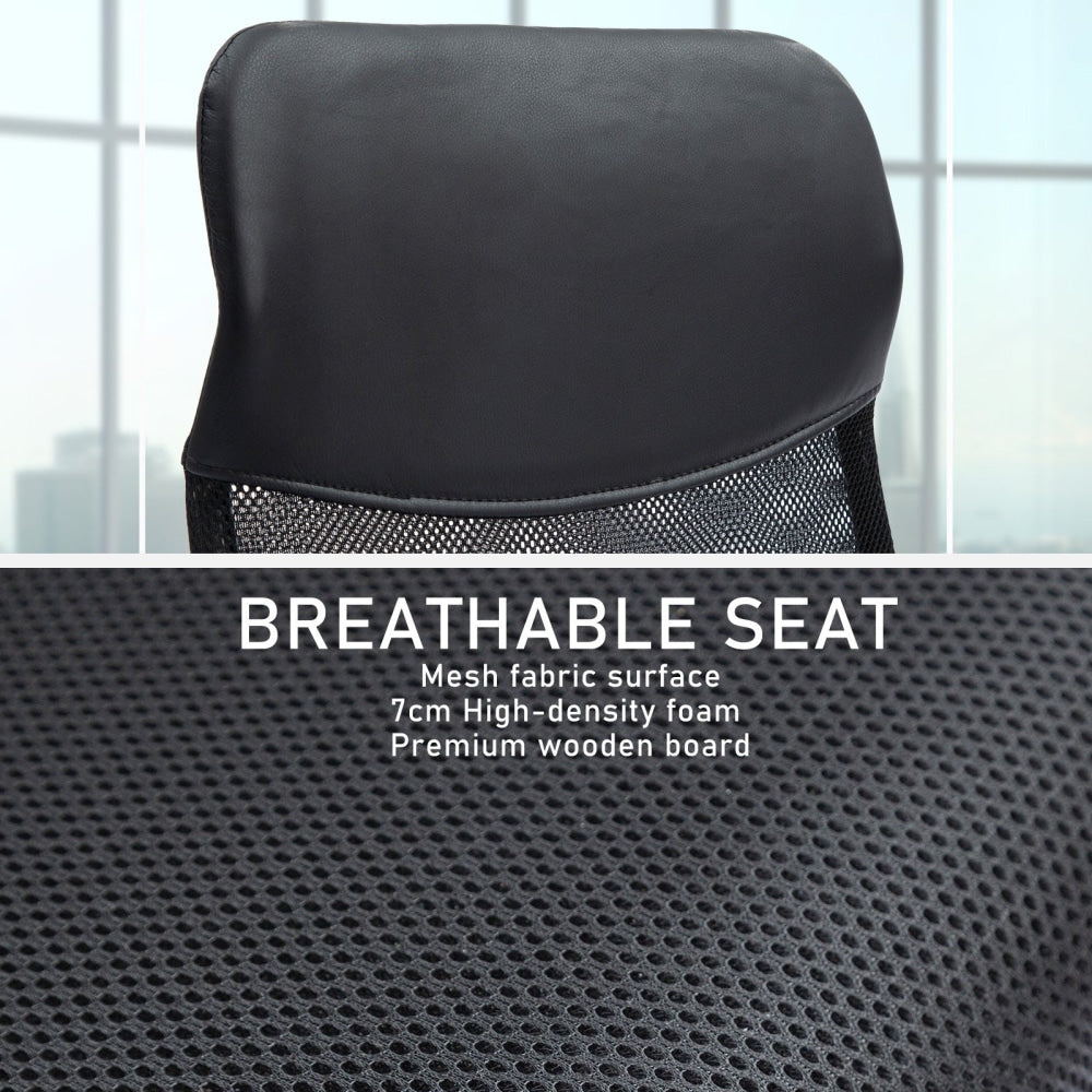 La Bella Black Office Chair Breeze Mesh High Back Tilt In-Built Lumbar Fast shipping On sale