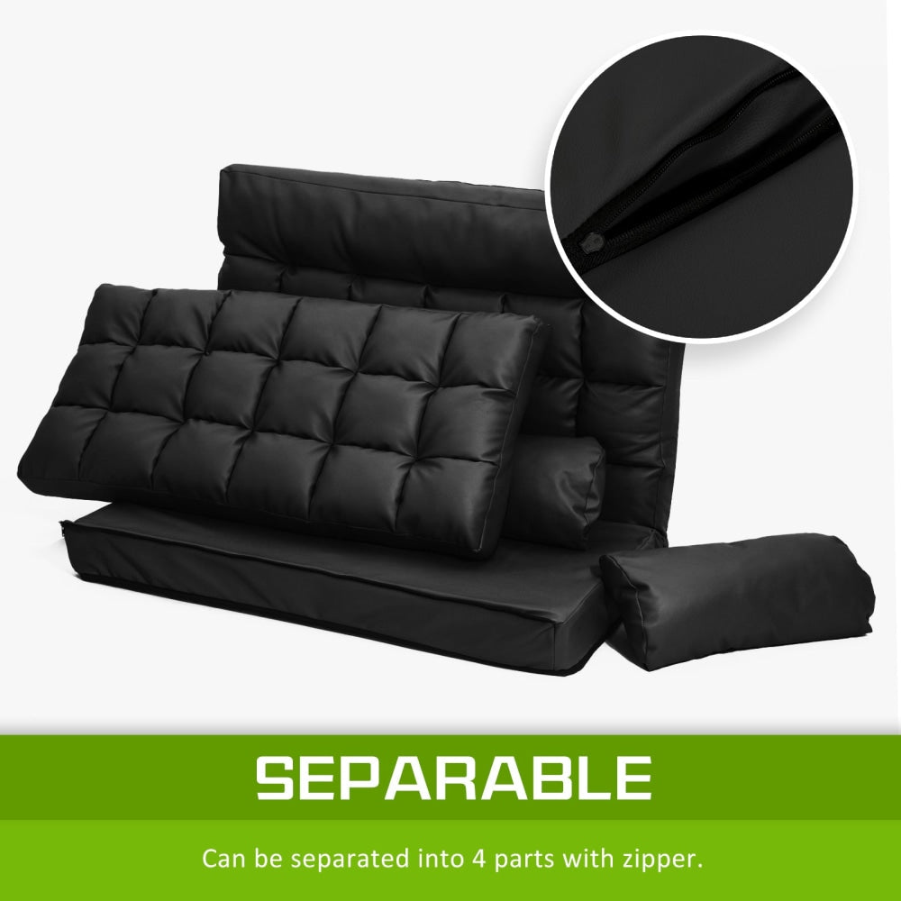 La Bella Double Seat Couch Bed Black Sofa Gemini Leather Fast shipping On sale