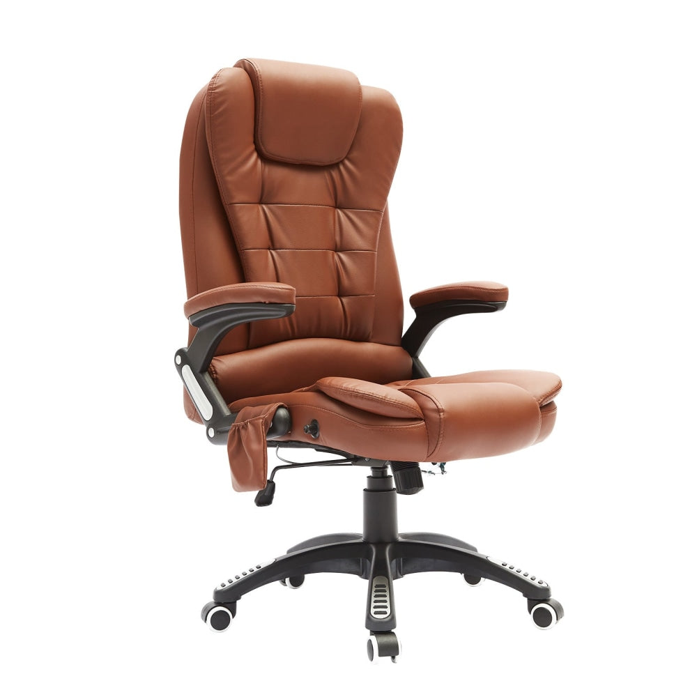 La Bella Espresso Massage 8 Point Vibration Heated Ergonomic Executive Office Chair Fast shipping On sale