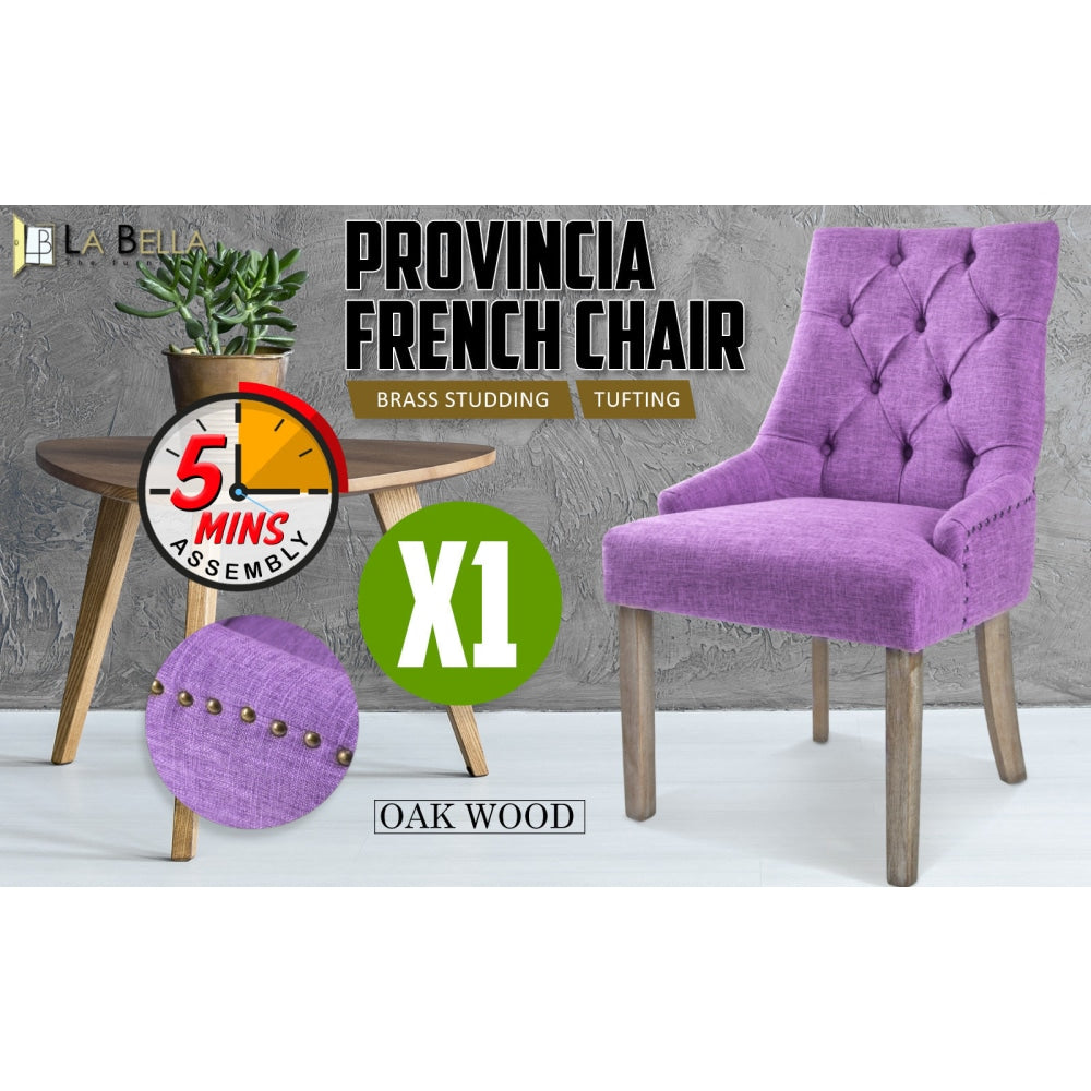 La Bella Violet French Provincial Dining Chair Amour Oak Leg Fast shipping On sale