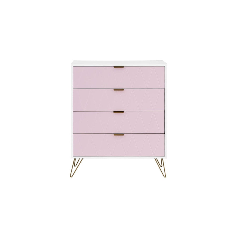 Lanark Collection Chest of 4-Drawers Tallboy Storage Cabinet Pink Of Drawers Fast shipping On sale