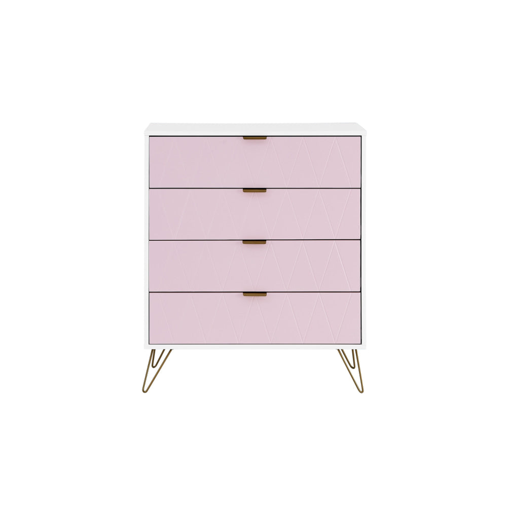 Lanark Collection Chest of 4-Drawers Tallboy Storage Cabinet Pink Of Drawers Fast shipping On sale