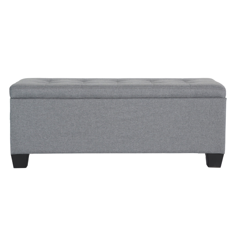 Large Fabric Storage Ottoman - Grey Fast shipping On sale