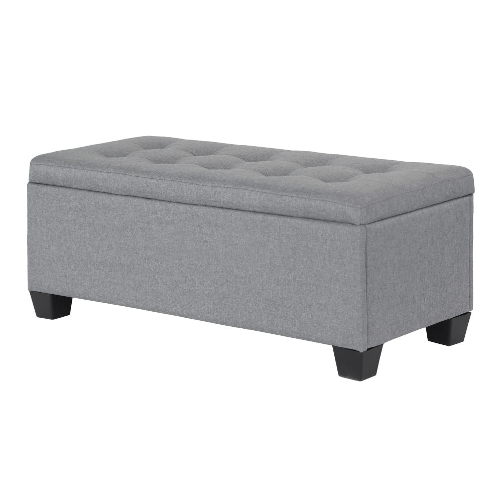 Large Fabric Storage Ottoman - Grey Fast shipping On sale
