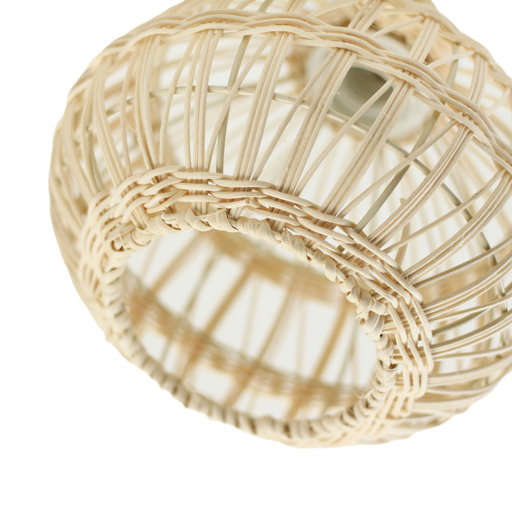 Lawton Oriental Rattan Shade Hanging Pendant Light Lamp Natural/Cream Fast shipping On sale