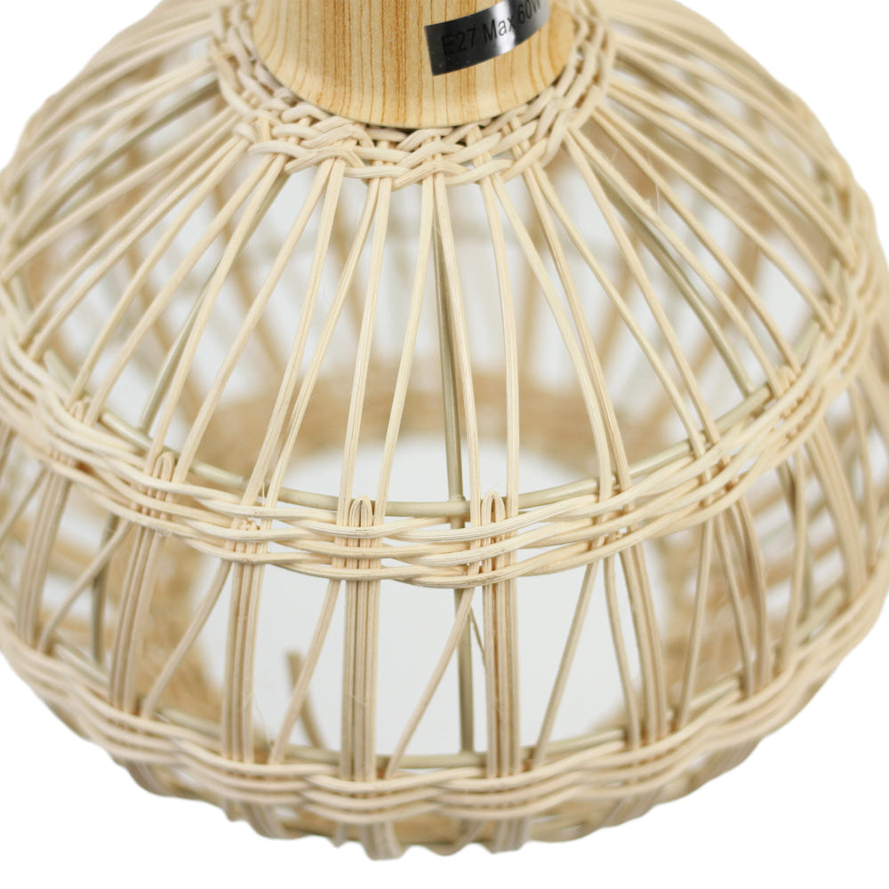 Lawton Oriental Rattan Shade Hanging Pendant Light Lamp Natural/Cream Fast shipping On sale