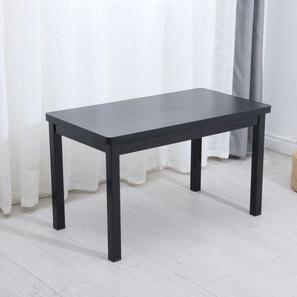 Contemporary Rectangular Coffee Table Metal Frame Wooden Top 90cm Black Fast shipping On sale