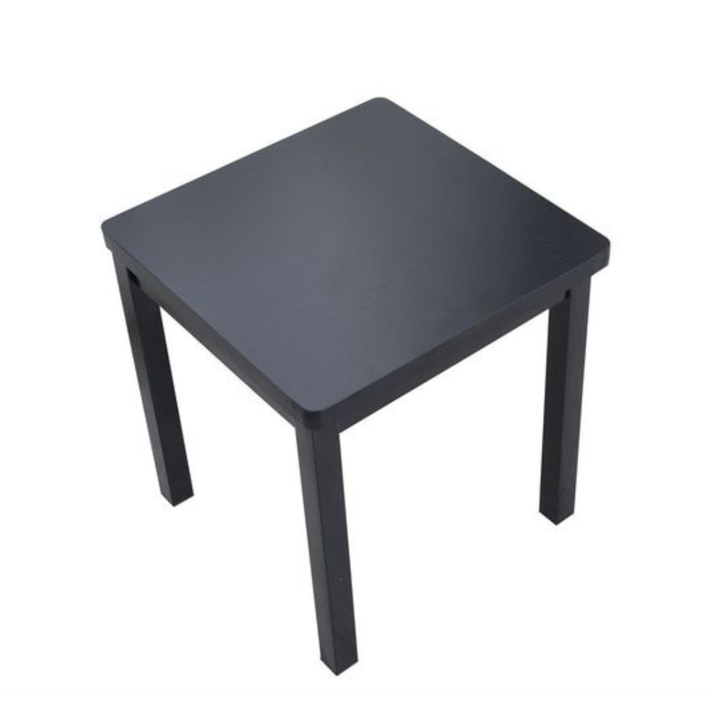 Contemporary Square End Lamp Side Table Metal Frame Wooden Top Black Coffee Fast shipping On sale