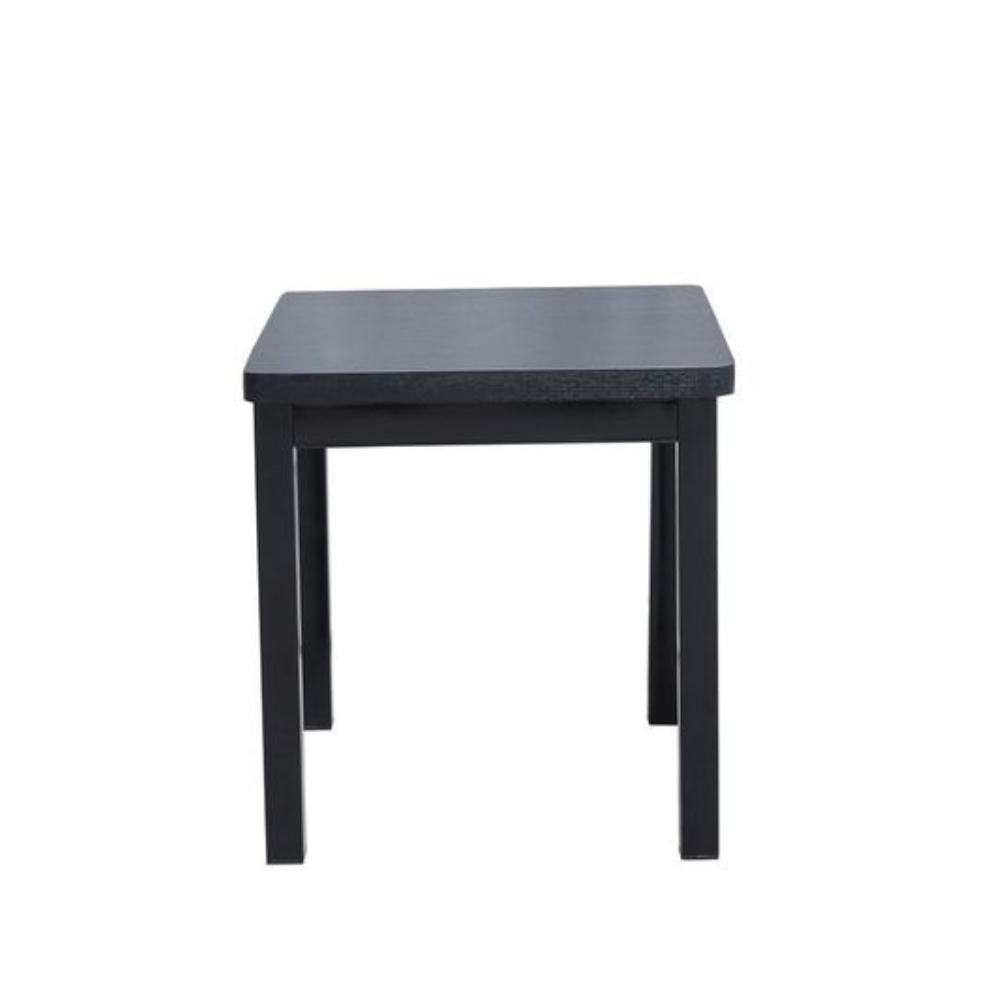 Contemporary Square End Lamp Side Table Metal Frame Wooden Top Black Coffee Fast shipping On sale