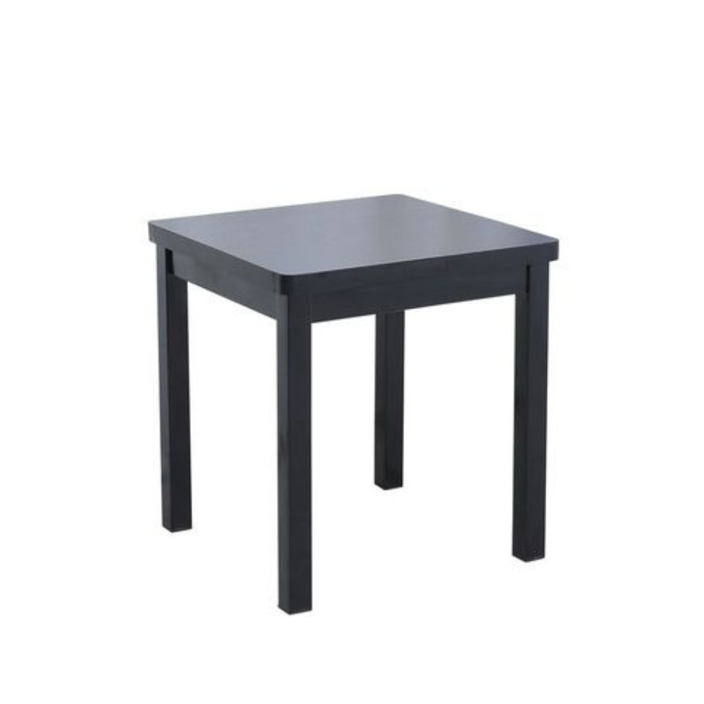 Contemporary Square End Lamp Side Table Metal Frame Wooden Top Black Coffee Fast shipping On sale