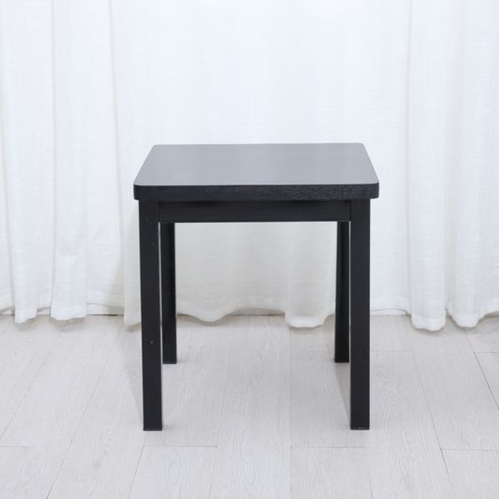 Contemporary Square End Lamp Side Table Metal Frame Wooden Top Black Coffee Fast shipping On sale