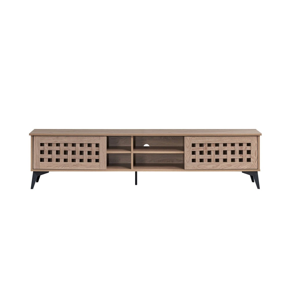 Lennox Wooden Lowline Entertainment Unit TV Stand 180cm 2-Doors Oak Fast shipping On sale