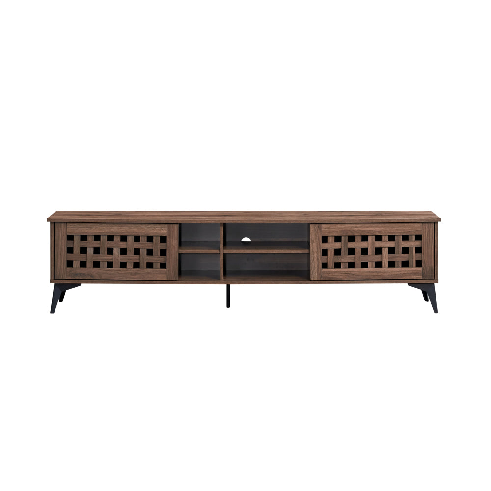 Lennox Wooden Lowline Entertainment Unit TV Stand 180cm 2-Doors Walnut Fast shipping On sale