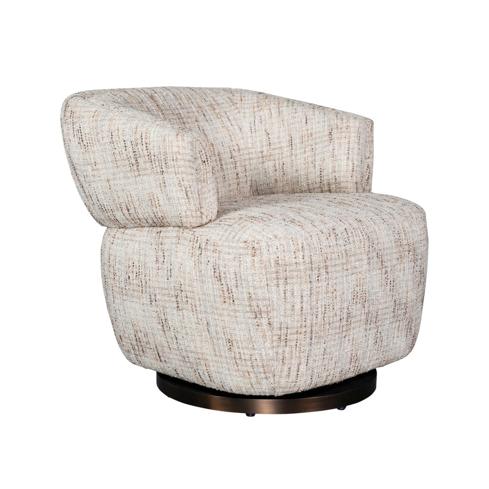 Lessi Modern Textured Fabric Swivel Occasional Accent Lounge Chair Birch Fast shipping On sale