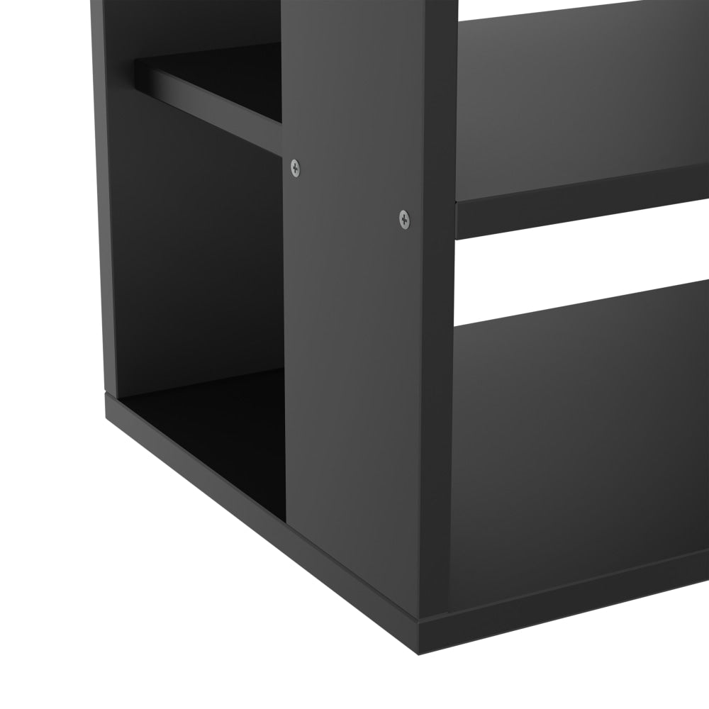 Lester 5-Tier Wooden Shoe Rack Shelves Storage Organiser 1-Drawer Black Cabinet Fast shipping On sale