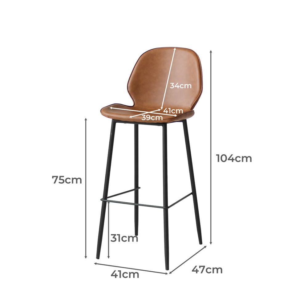 Levede 2x Bar Stool Barstools Counter Chair PU Padded Kitchen Pub Restaurant Fast shipping On sale