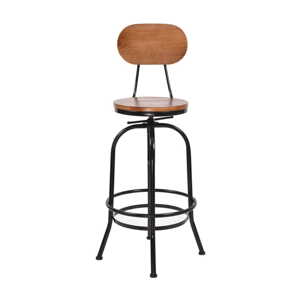 Levede 2x Bar Stools Industrial Kitchen Stool Wooden Barstools Swivel Vintage Fast shipping On sale