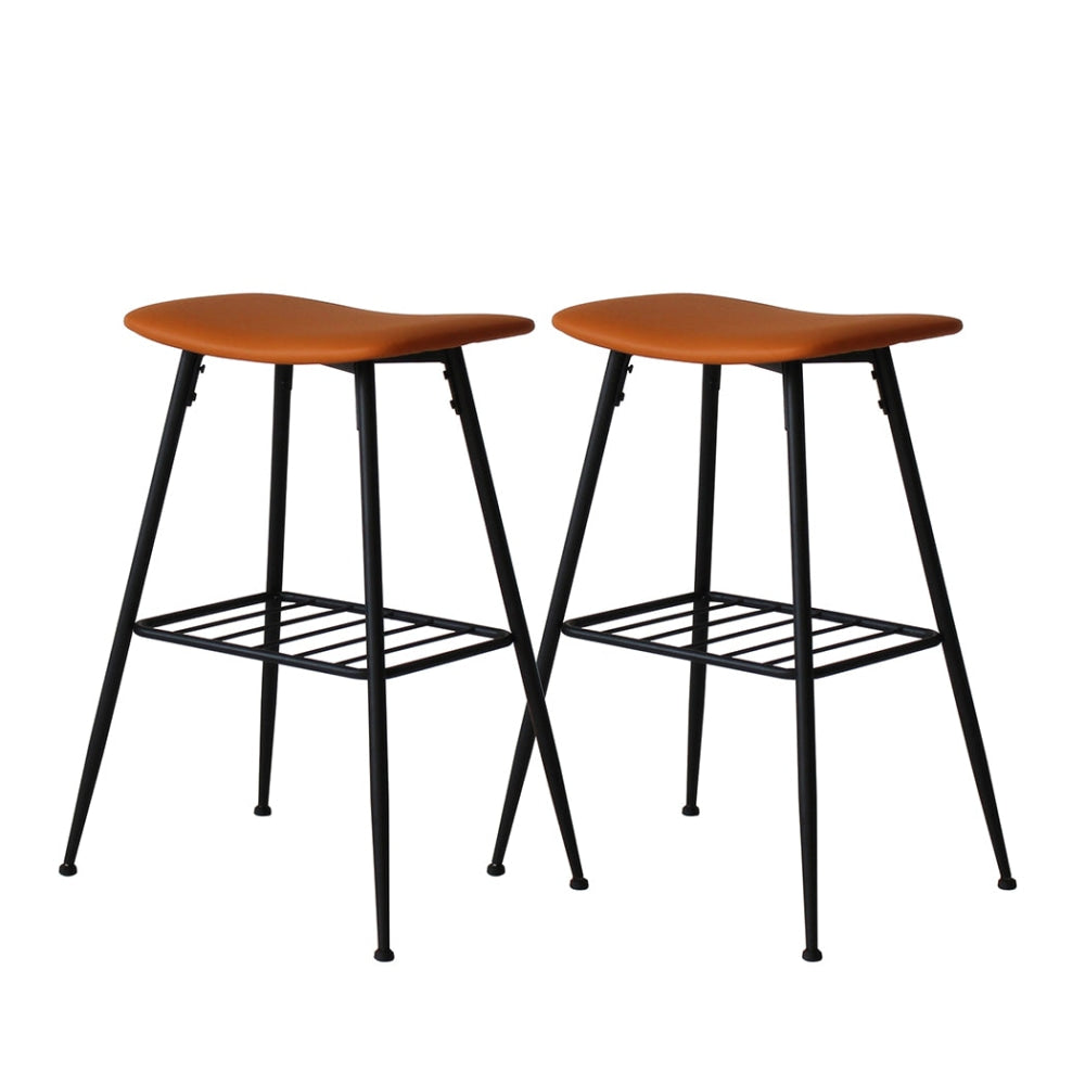 Levede 2x Bar Stools Kitchen Pub Stool Counter Dining Chairs PU Leather Tan Fast shipping On sale