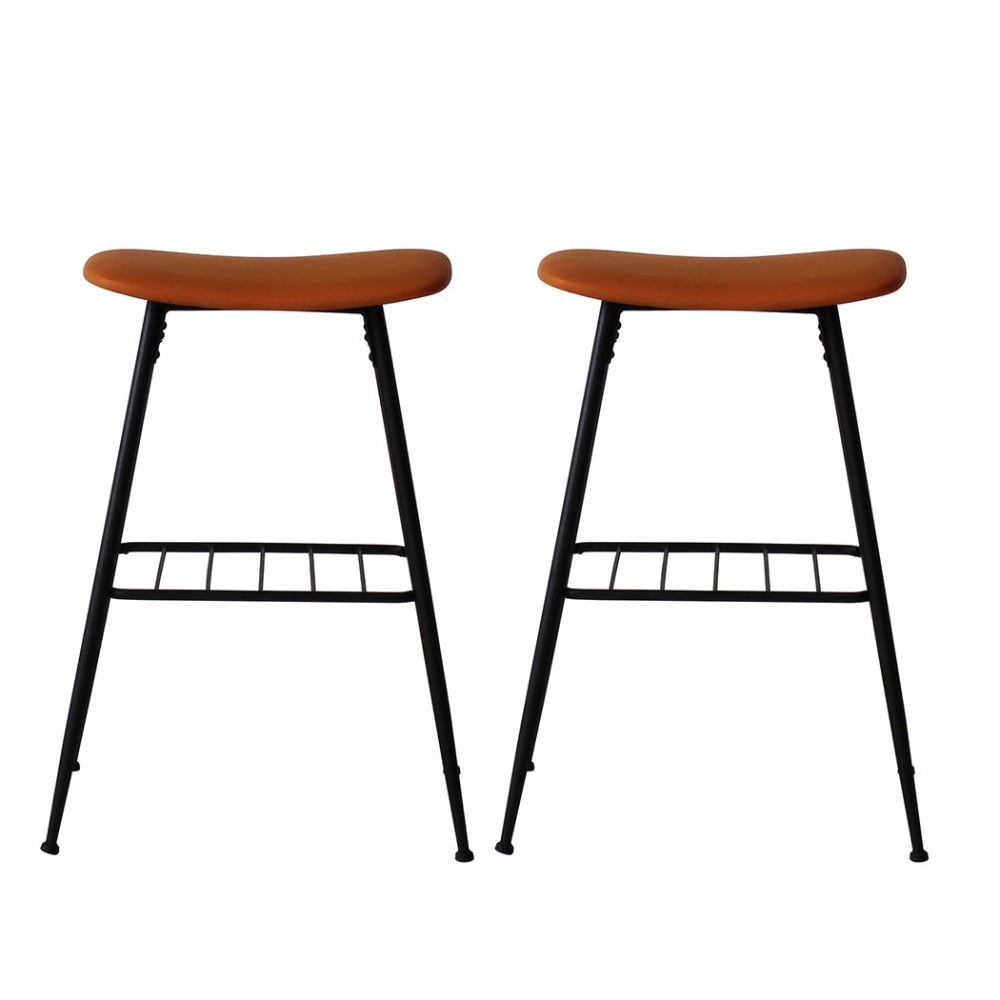 Levede 2x Bar Stools Kitchen Pub Stool Counter Dining Chairs PU Leather Tan Fast shipping On sale