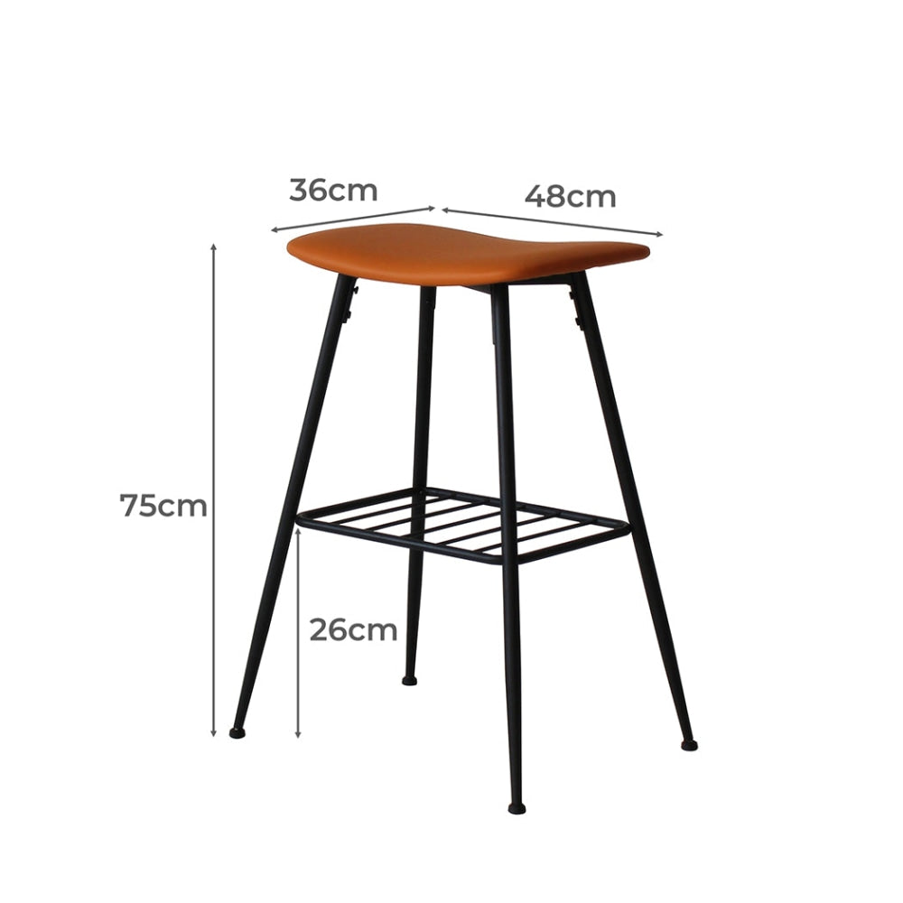 Levede 2x Bar Stools Kitchen Pub Stool Counter Dining Chairs PU Leather Tan Fast shipping On sale