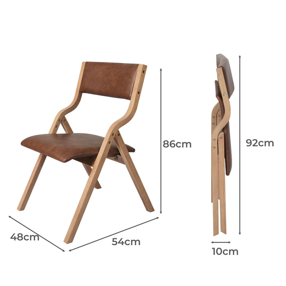 Levede 2x Dining Chairs Foldable PU Leather Kitchen Chair Lounge Room Padded Fast shipping On sale