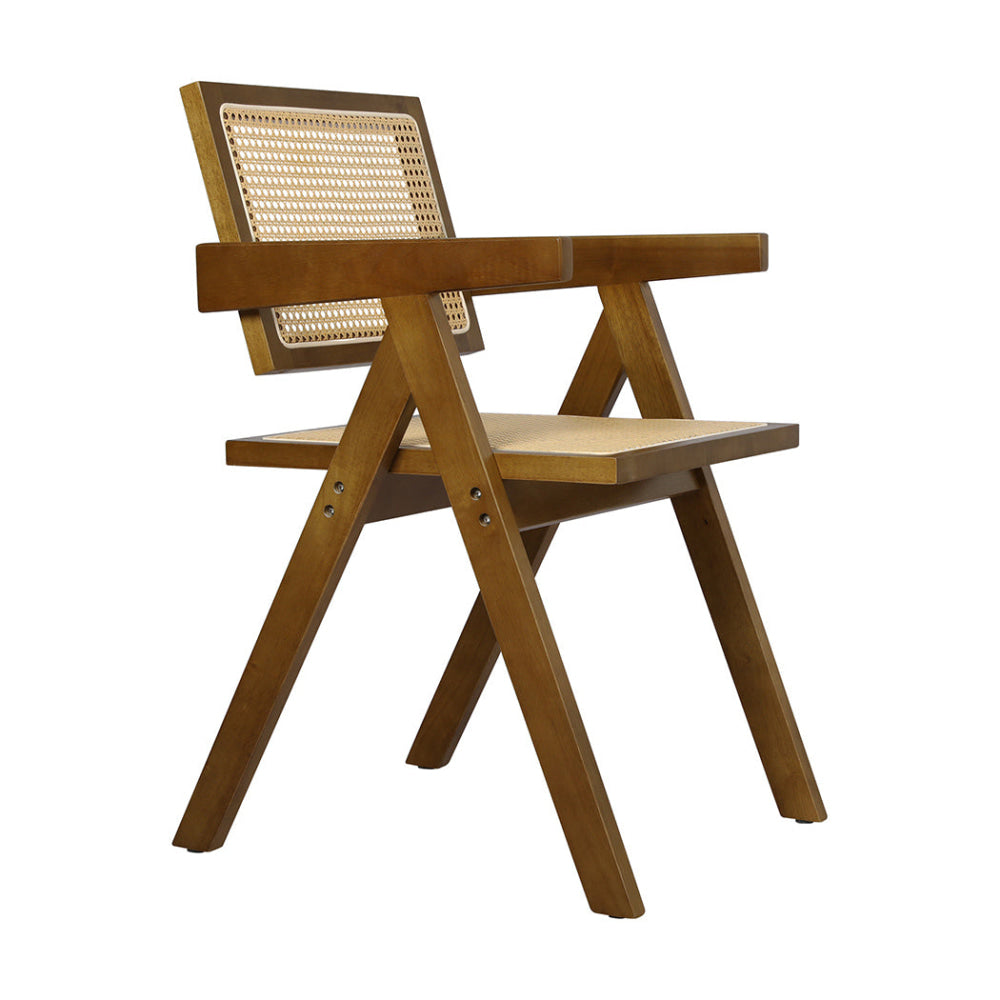 Levede 2x Walnut Wicker Armchair Dining Chair Fast shipping On sale