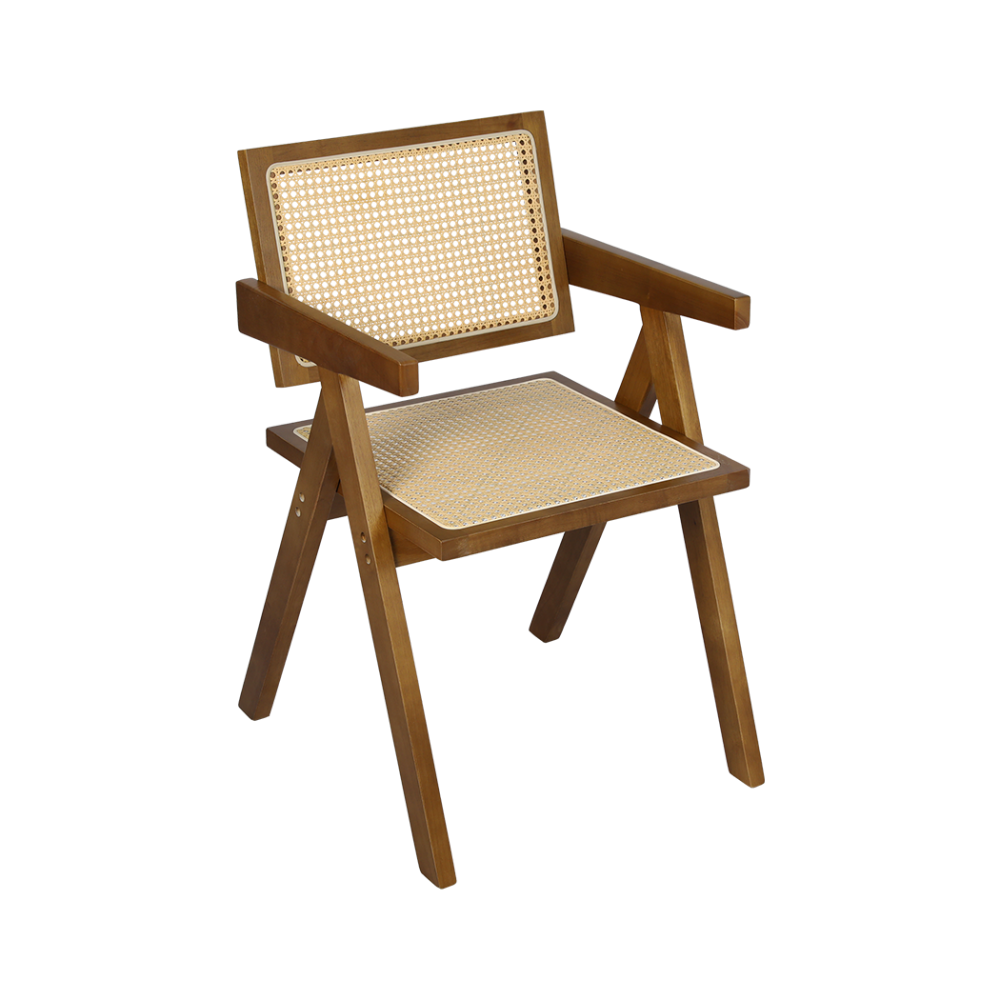 Levede 2x Walnut Wicker Armchair Dining Chair Fast shipping On sale