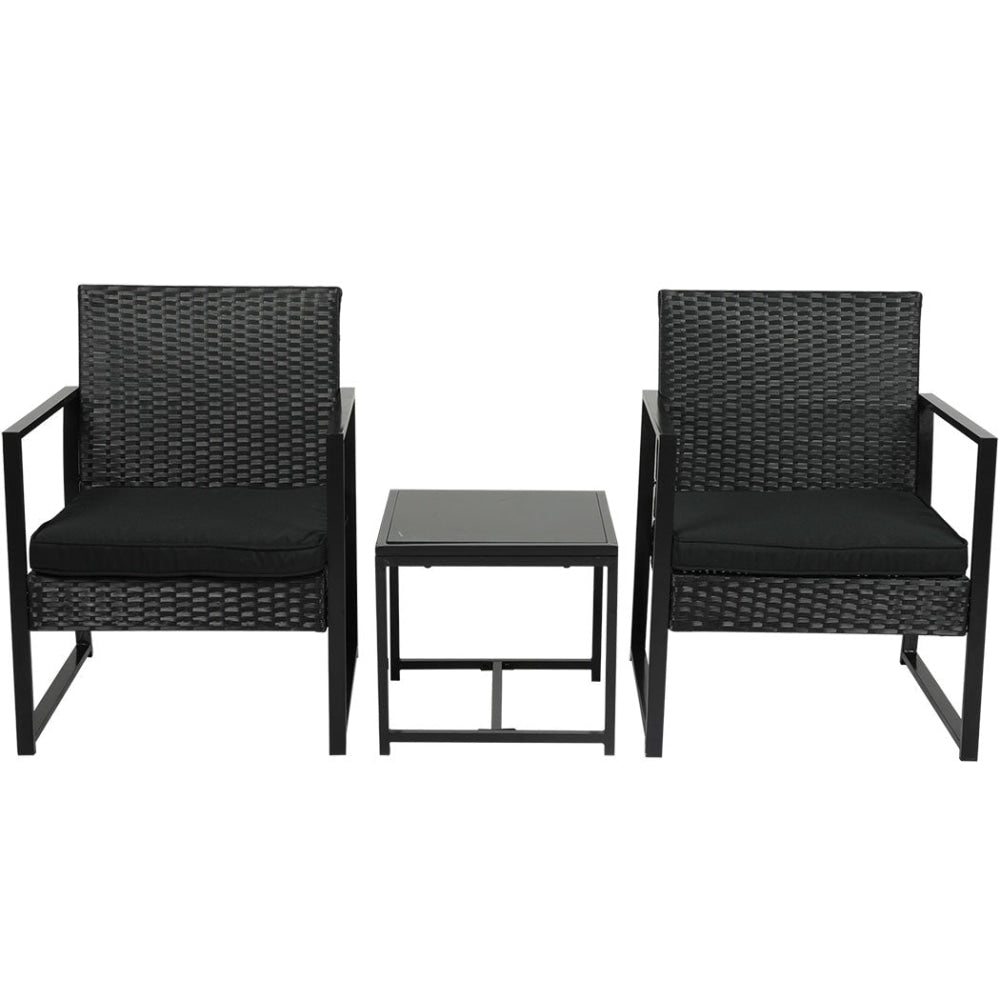 Levede 3 Pcs Outdoor Furniture Set Chair Table Setting Patio Garden Rattan Seat Sets Fast shipping On sale