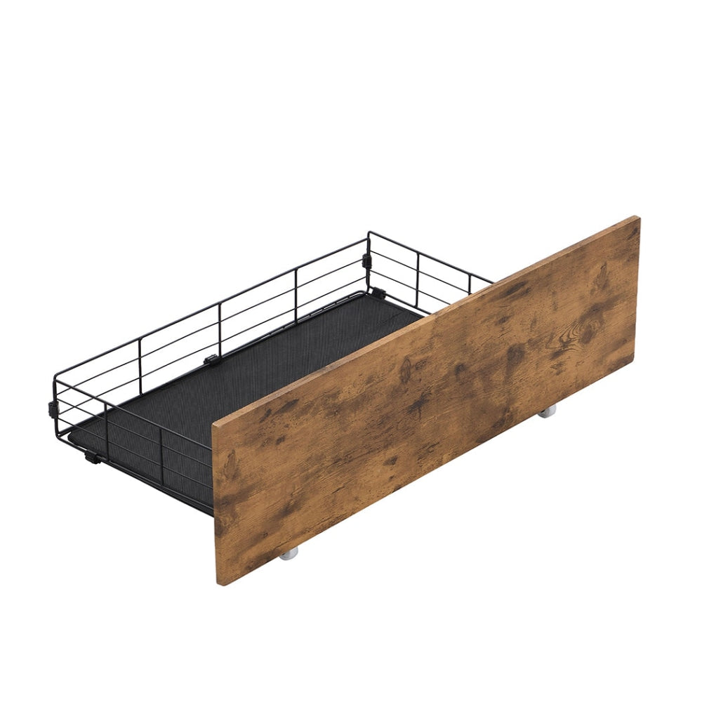 Levede 4 Queen Bed Frame Storage Drawers Metal Wooden Wood Bonus Bottom Mat Fast shipping On sale