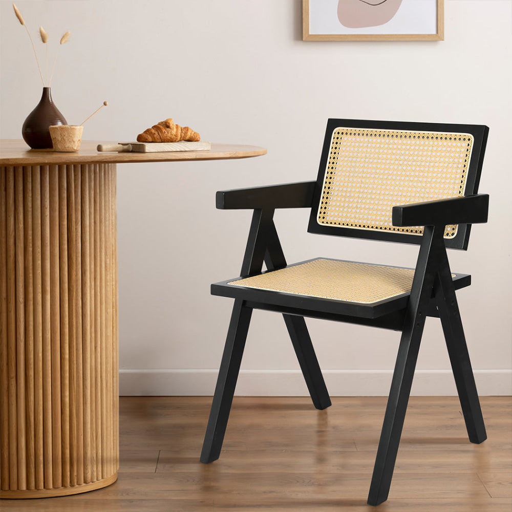 Levede 8x Black Wicker Armchair Dining Chair Fast shipping On sale