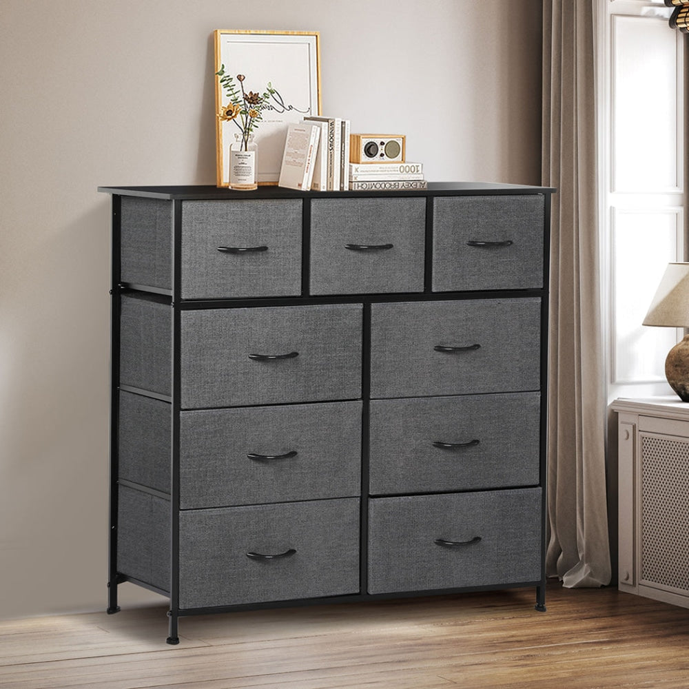 Levede 9 Chest of Drawers Storage Cabinet Tower Dresser Tallboy Drawer Retro Of Fast shipping On sale