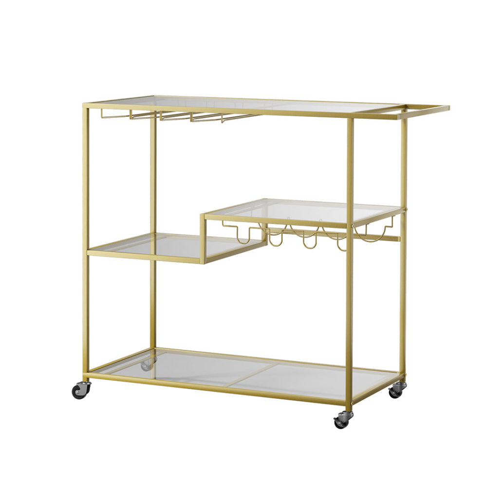 Levede Bar Cart Gold Drinks Serving Trolley 4 Tier Dining Table Fast shipping On sale