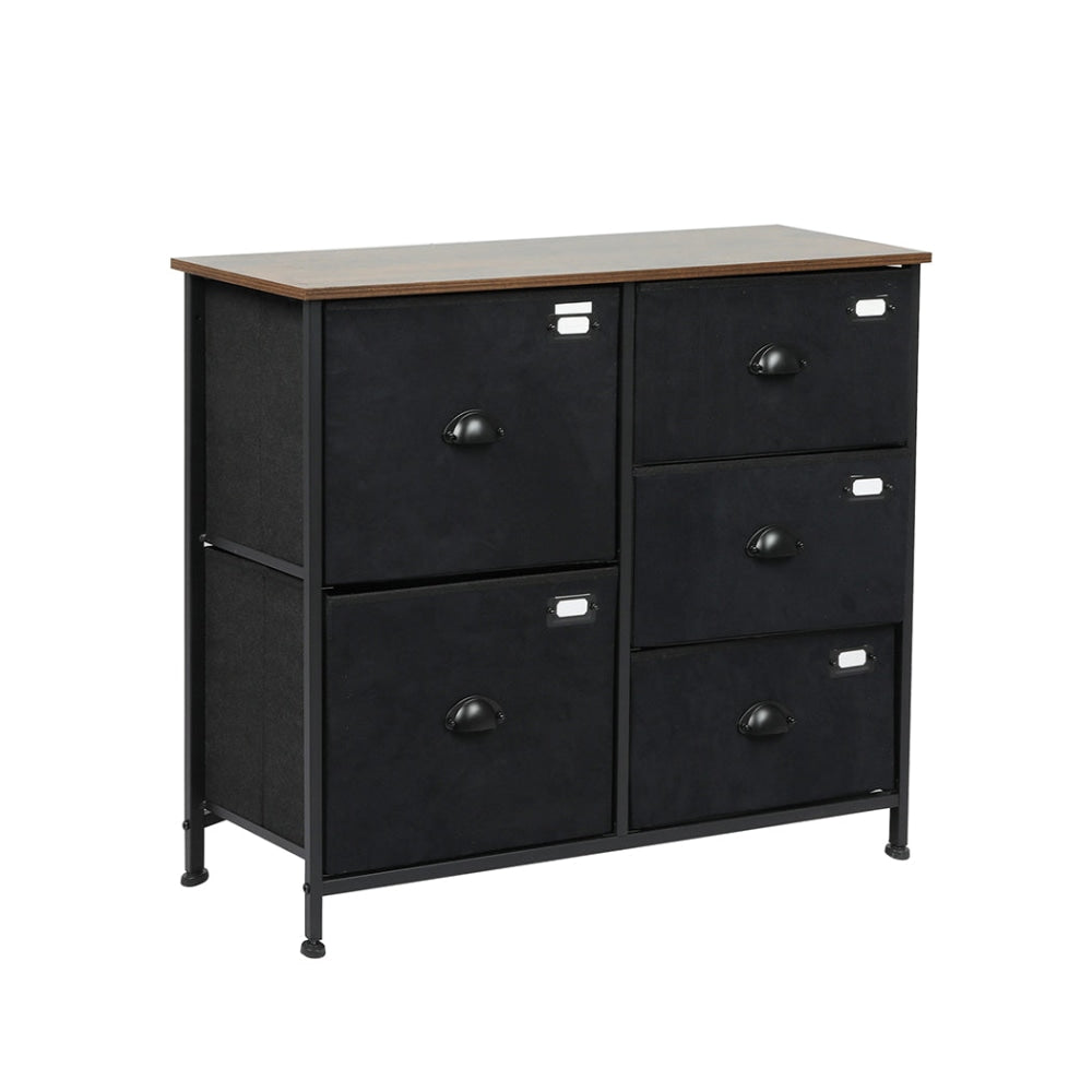 Levede Chest of 5 Drawers Storage Cabinet Dresser Lowboy Organizer Suede Drawer Of Fast shipping On sale