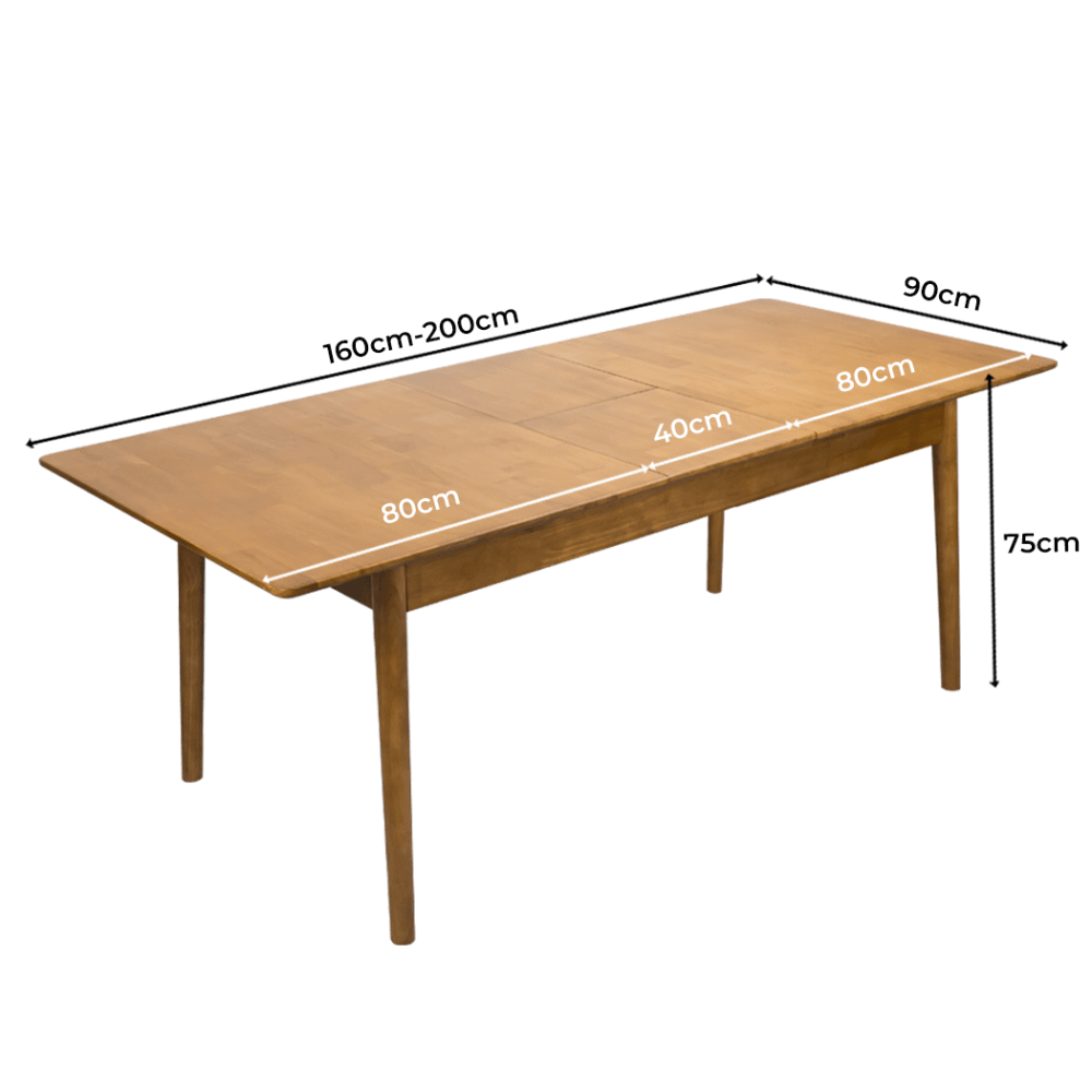 Levede Dining Table 1.6-2M Extendable Rubber Wood Frame Rectangle 8-10 Seater Fast shipping On sale