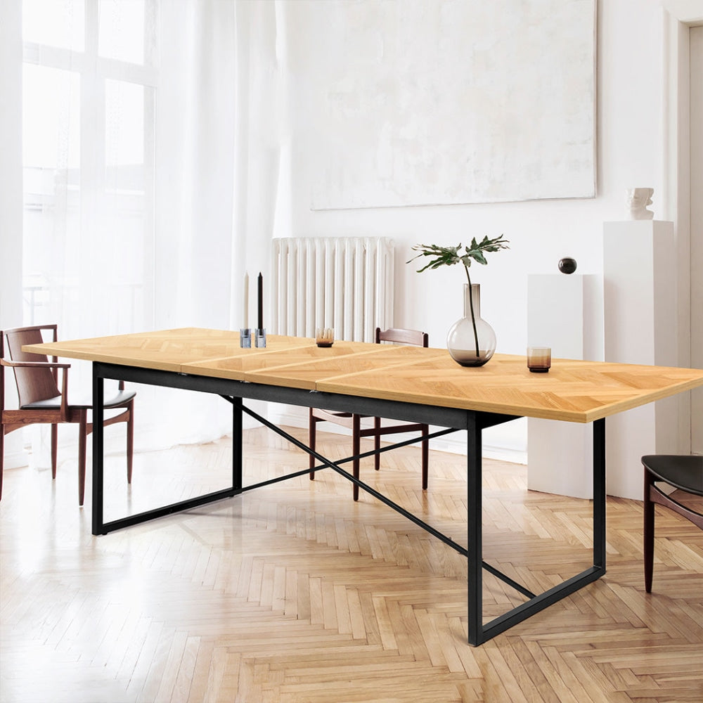 Levede Dining Table 1.8-2.4M Extendable Wooden Rectangle Kitchen Coffee Tables Fast shipping On sale