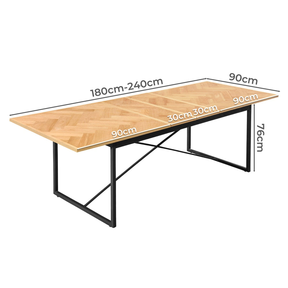 Levede Dining Table 1.8-2.4M Extendable Wooden Rectangle Kitchen Coffee Tables Fast shipping On sale